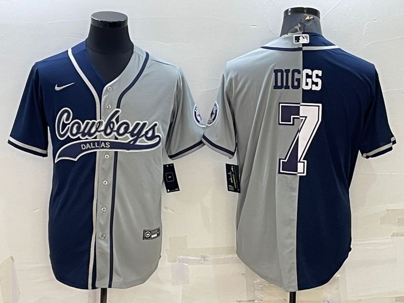 Men Dallas Cowboys 7 Diggs Blue grey 2022 Nike Co branded NFL Jersey